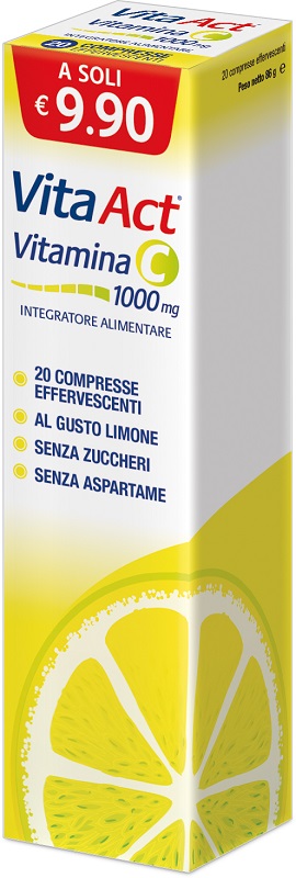 VITA ACT VITAMINA C 1000MG 20 COMPRESSE EFFERVESCENTI LIMONE - Farmacianuova.eu