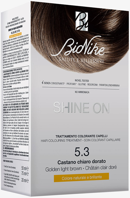 SHINE ON CASTANO CHIARO DORATO 5,3 FLACONE 75 ML + TUBO 50 ML - Farmacianuova.eu