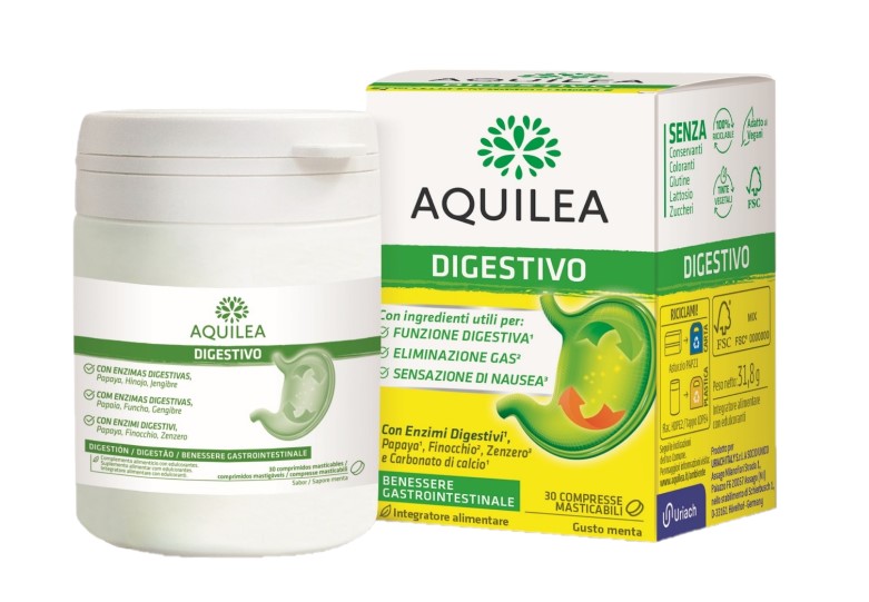 AQUILEA DIGESTIVO 30 COMPRESSE MASTICABILI - Farmacianuova.eu