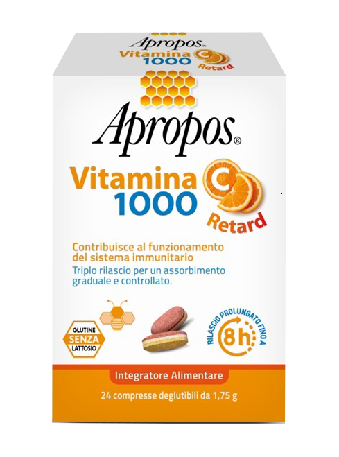 APROPOS VITAMINA C 1000 A RILASCIO PROLUNGATO 24 COMPRESSE DEGLUTIBILI - Farmacianuova.eu