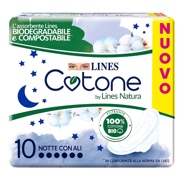 LINES COTONE BIO ULTRA NOTTE 8+2 PEZZI - Farmacianuova.eu