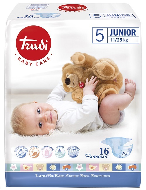 TRUDI BABY CARE PANNOLINO BAMBINI JUNIOR 11/25 KG 16 PEZZI - Farmacianuova.eu
