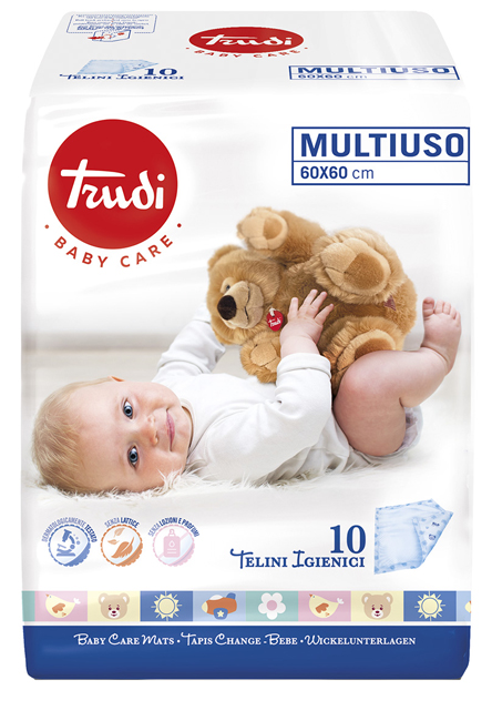TRUDI BABY CARE TELINI MULTIUSO 60X60 CM 10 PEZZI - Farmacianuova.eu