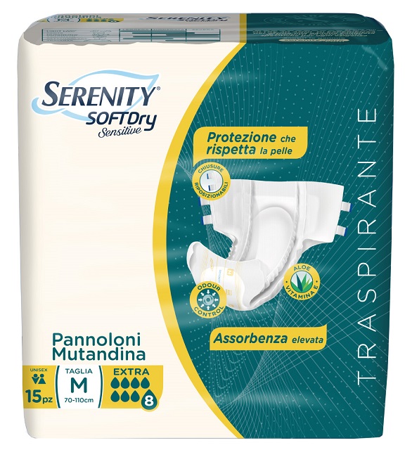 PANNOLONE MUTANDINA SERENITY SD SENSITIVE EXTRA M 15 PEZZI - Farmacianuova.eu