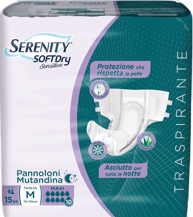 PANNOLONE MUTANDINA SERENITY SD SENSITIVE MAXI M 15 PEZZI - Farmacianuova.eu