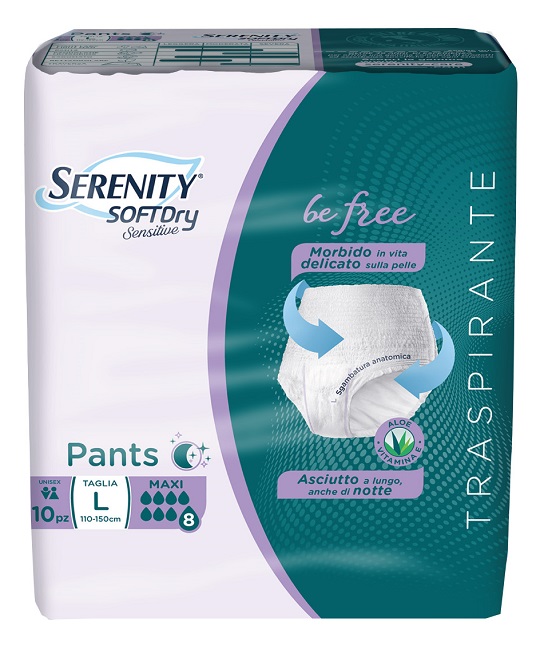 SERENITY PANTS SD SENSITIVE BE FREE MAXI L 10 PEZZI - Farmacianuova.eu
