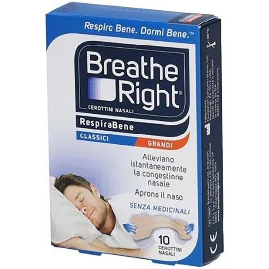 CEROTTI NASALI BREATHE RIGHT CLASSICI GRANDI 10 PEZZI - Farmacianuova.eu