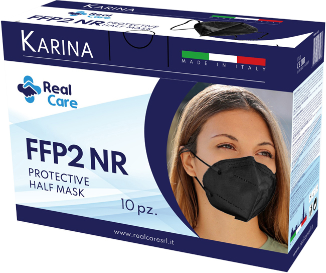 KARINA SEMIMASCHERA FILTRANTE ANTIPOLVERE MONOUSO FFP2 NERO 10 PEZZI - Farmacianuova.eu