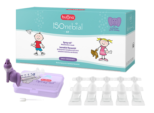 ISONEBIAL KIT PULIZIA CAVITA' NASALI 20 FLACONCINI MONODOSE 5 ML + SIRINGA LUER LOCK SOFT-JECK + AGO CANNULA + NEBULIZZATORE SPRAY - Farmacianuova.eu