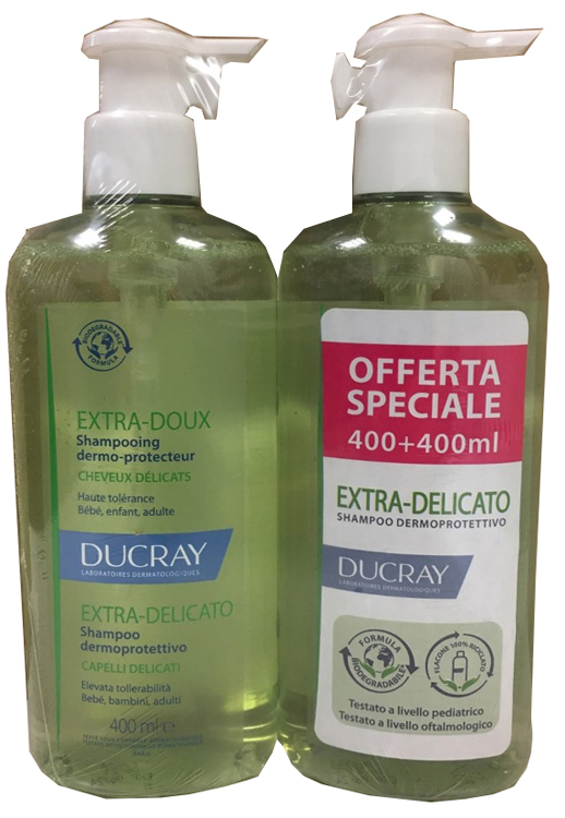 DUCRAY EXTRA DELICATO SHAMPOO DERMOPROTETTIVO 2X400 ML PROMO - Farmacianuova.eu