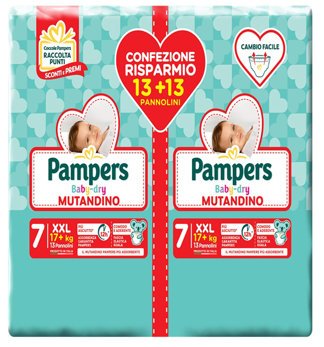 PAMPERS BABY DRY MUTANDINA DUODWCT EXTRA EXTRALARGE 26 PEZZI - Farmacianuova.eu