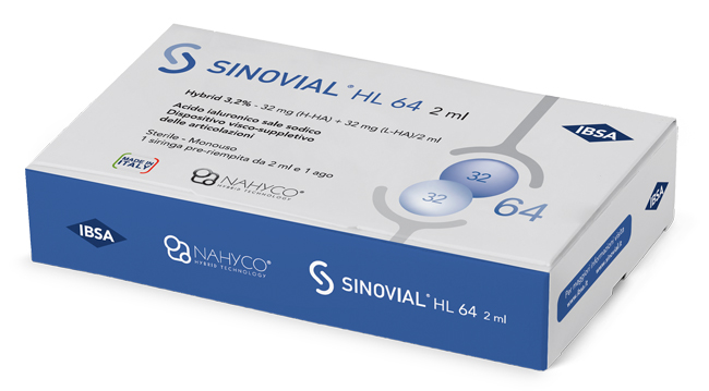 SIRINGA INTRA-ARTICOLARE SINOVIAL HL 64 32 MG + 32 MG 1 FS 2 ML AGO GAUGE 21 - Farmacianuova.eu
