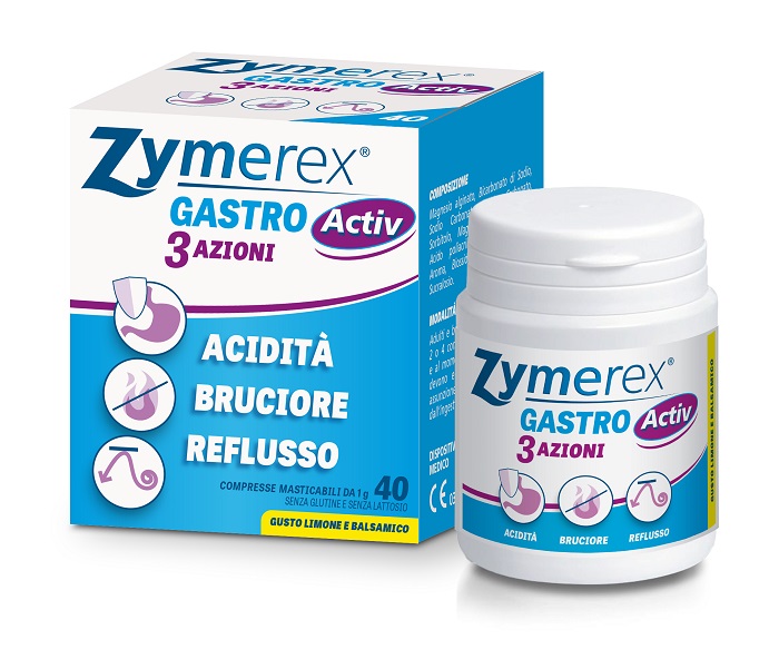 ZYMEREX GASTRO ACTIV 3 AZIONI 40 COMPRESSE MASTICABILI - Farmacianuova.eu