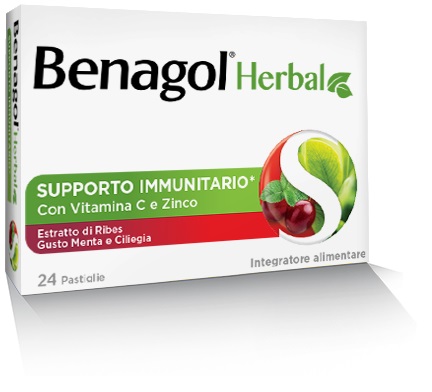 BENAGOL HERBAL MENTA E CILIEGIA 24 PASTIGLIE - Farmacianuova.eu