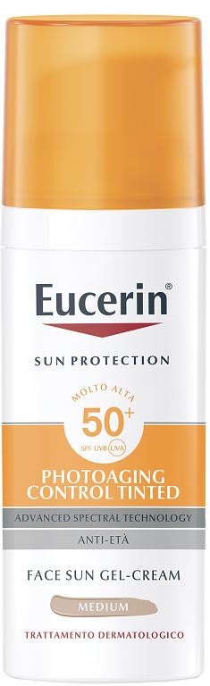 EUCERIN SUN PHOTOAGING CONTROL TINTED GEL CREME SPF50+ MEDIUM 50 ML - Farmacianuova.eu