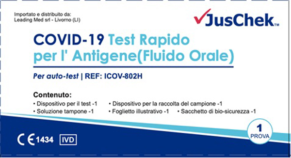 TEST ANTIGENICO RAPIDO COVID-19 JUSCHEK AUTODIAGNOSTICO DETERMINAZIONE QUALITATIVA ANTIGENI SARS-COV-2 IN CAMPIONI SALIVARI MEDIANTE IMMUNOCROMATOGRAFIA - Farmacianuova.eu