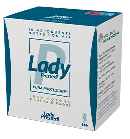 LADY PRESTERIL ASSORBENTI NOTTE CON ALI RIPIEGATI BIODEGRADABILI 10 PEZZI - Farmacianuova.eu