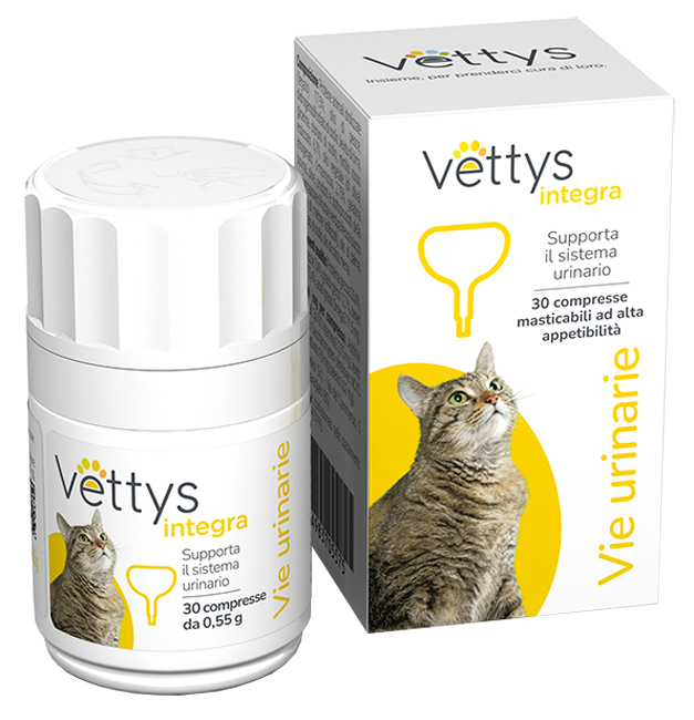 VETTYS INTEGRA VIE URINARIE GATTO 30 COMPRESSE MASTICABILI - Farmacianuova.eu