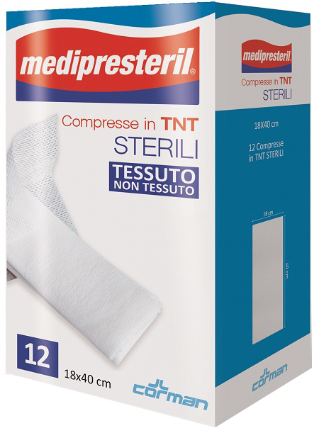 COMPRESSE STERILI TNT MEDIPRESTERIL 18X40 CM 12 PEZZI - Farmacianuova.eu