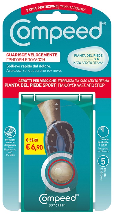 COMPEED CEROTTI PER VESCICHE PIANTA PIEDE SPORT 5 PEZZI PROMO - Farmacianuova.eu