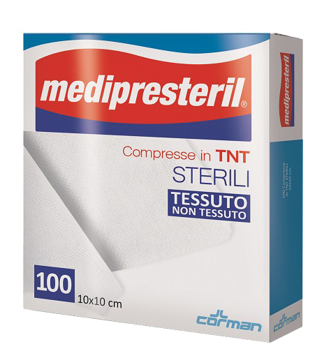GARZA COMPRESSA MEDIPRESTERIL TNT 10X10CM 100 PEZZI - Farmacianuova.eu