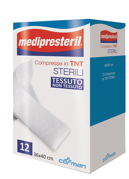 GARZA COMPRESSA MEDIPRESTERIL TNT 36X40CM 12 PEZZI - Farmacianuova.eu