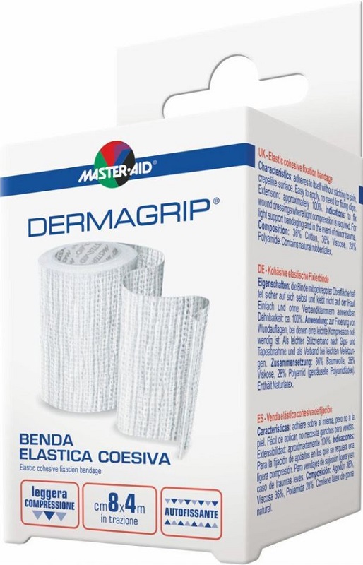BENDA MASTER-AID DERMAGRIP COESIVA M 4X12 CM 1 PEZZO - Farmacianuova.eu