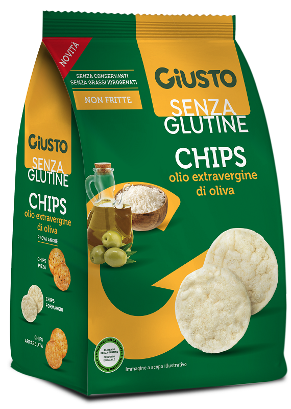GIUSTO SENZA GLUTINE CHIPS OLIO EXTRAVERGINE DI OLIVA 40 G - Farmacianuova.eu