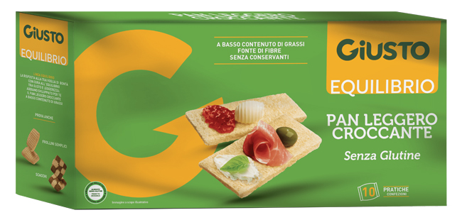 GIUSTO EQUILIBRIO SENZA GLUTINE PAN LEGGERO CROCCANTE 250 G - Farmacianuova.eu