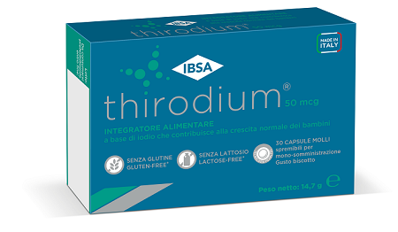 THIRODIUM 50MCG 30 CAPSULE MOLLI SPREMIBILI PER MONOSOMMINISTRAZIONE GUSTO BISCOTTO - Farmacianuova.eu