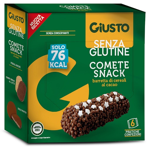 GIUSTO SENZA GLUTINE COMETE SNACK 6 CONFEZIONI DA 20 G - Farmacianuova.eu