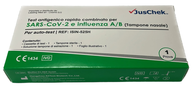 TEST ANTIGENICO RAPIDO COVID-19 JUSCHEK AUTODIAGNOSTICO DETERMINAZIONE QUALITATIVA ANTIGENI SARS-COV-2 E INFLUENZA A+B IN TAMPONI NASALI MEDIANTE IMMUNOCROMATOGRAFIA - Farmacianuova.eu