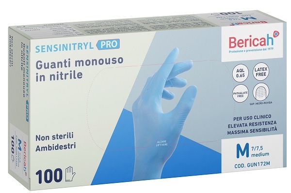 GUANTO MONOUSO SENSINITRYL PRO IN NITRILE MEDIUM 100 PEZZI - Farmacianuova.eu