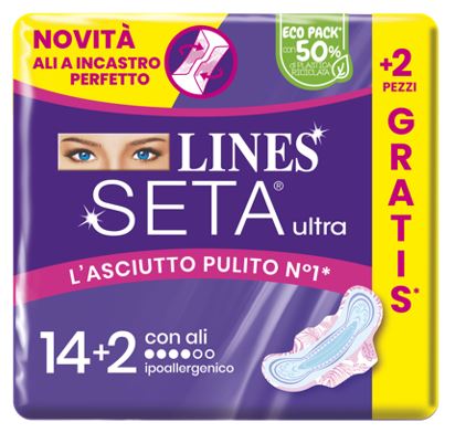 LINES SETA ULTRA ASSORBENTI ALI CP 14+2 PEZZI - Farmacianuova.eu