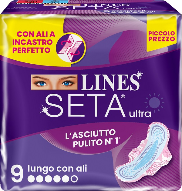 LINES SETA ULTRA ASSORBENTI LUNGO ALI DWCT 9 PEZZI - Farmacianuova.eu