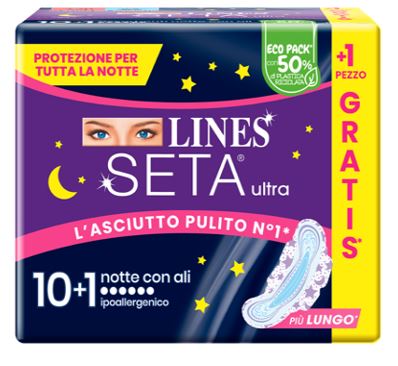 LINES SETA ULTRA ASSORBENTI NOTTE CP 10+1 PEZZI - Farmacianuova.eu