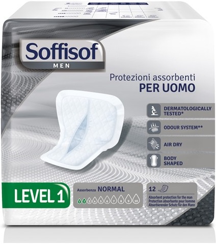 PANNOLONE PER INCONTINENZA SAGOMATO SOFFISOF MEN LEVEL 1 12 PEZZI - Farmacianuova.eu