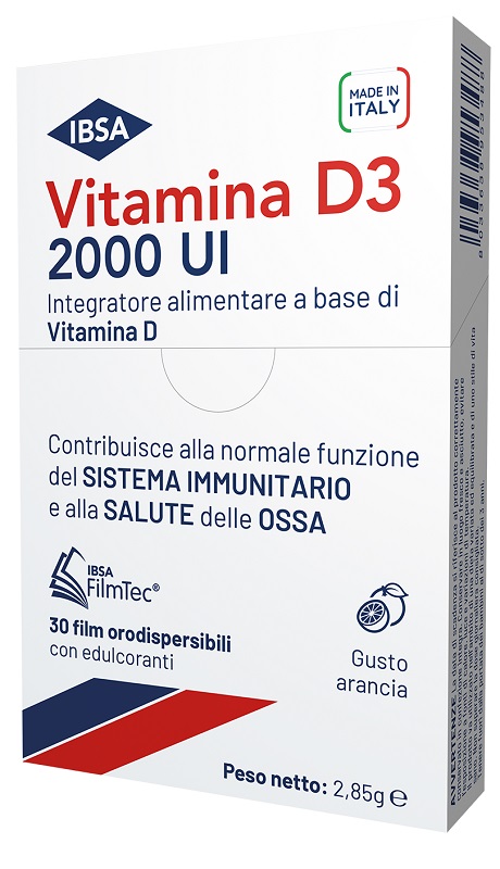 VITAMINA D3 IBSA 2000 UI 30 FILM ORODISPERSIBILI - Farmacianuova.eu