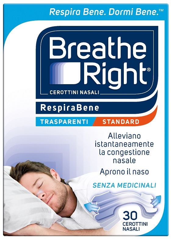 CEROTTI NASALI BREATHE RIGHT TRASPARENTI 30 PEZZI - Farmacianuova.eu