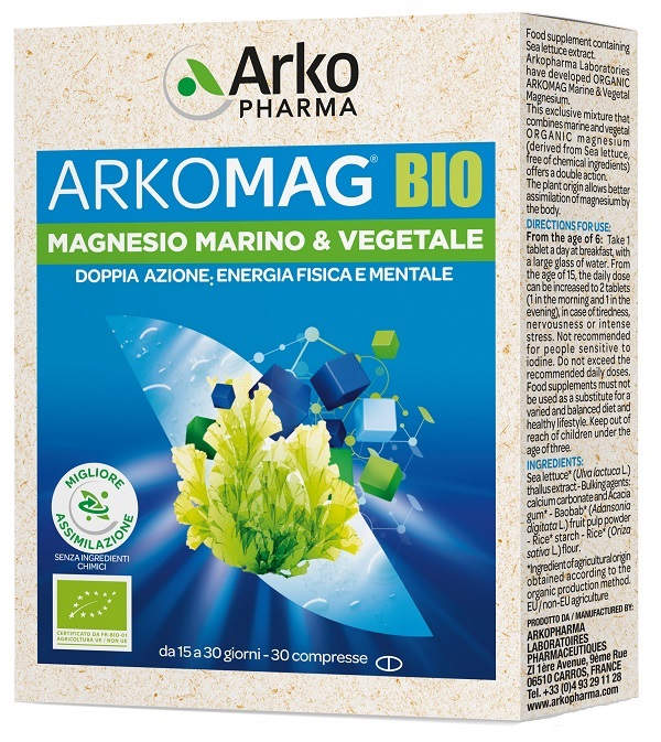 ARKOMAG BIO MAGNESIO MARINO & VEGETALE 30 COMPRESSE - Farmacianuova.eu