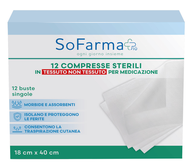 GARZA COMPRESSA IN TNT 18X40 CM 12 PEZZI SOFARMAPIU' - Farmacianuova.eu