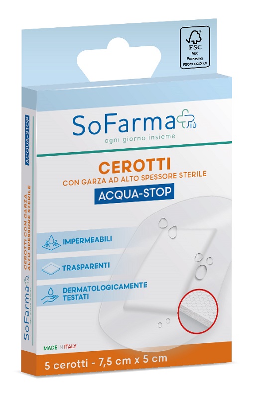 CEROTTO ACQUASTOP 7,5X5 CM 5 PEZZI SOFARMAPIU' - Farmacianuova.eu