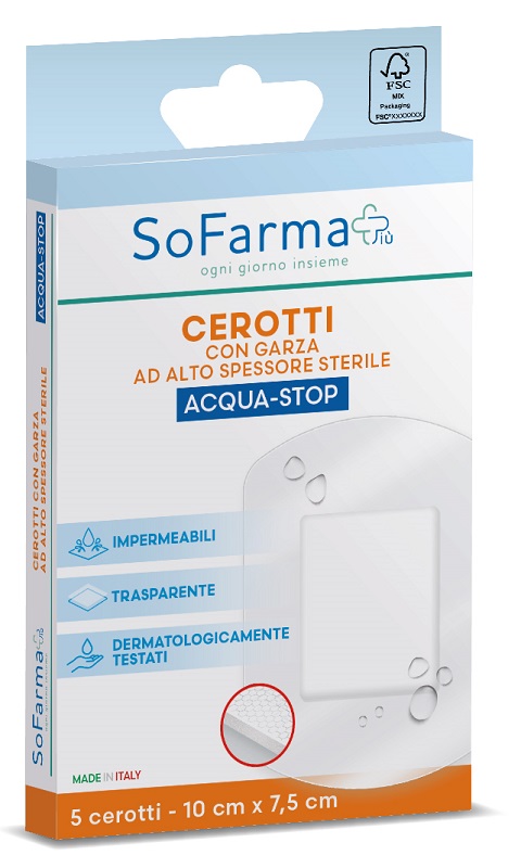 CEROTTO ACQUASTOP 10X7,5 CM 5 PEZZI SOFARMAPIU' - Farmacianuova.eu