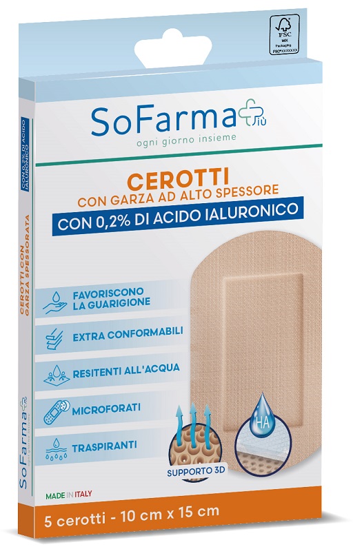 CEROTTO CICATRIZZANTE 10X15 CM 5 PEZZI SOFARMAPIU' - Farmacianuova.eu
