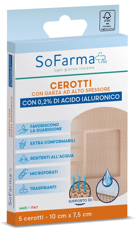 CEROTTO CICATRIZZANTE 10X7,5 CM 5 PEZZI SOFARMAPIU' - Farmacianuova.eu