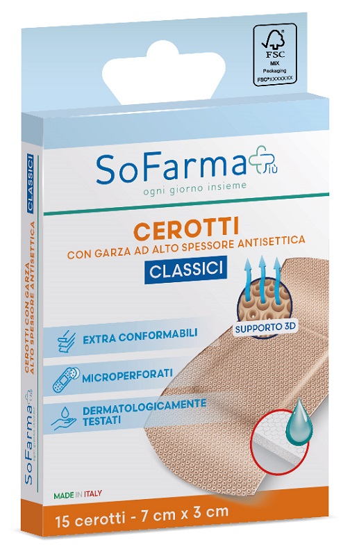 CEROTTO CLASSICO 7X3 CM 15 PEZZI SOFARMAPIU' - Farmacianuova.eu