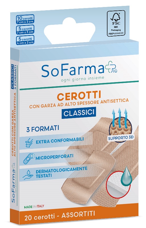 CEROTTO CLASSICO ASSORTITI 20 PEZZI SOFARMAPIU' - Farmacianuova.eu