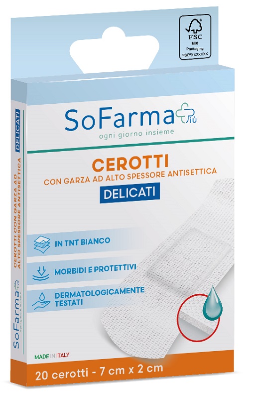 CEROTTO DELICATO 7X2 CM 20 PEZZI SOFARMAPIU' - Farmacianuova.eu