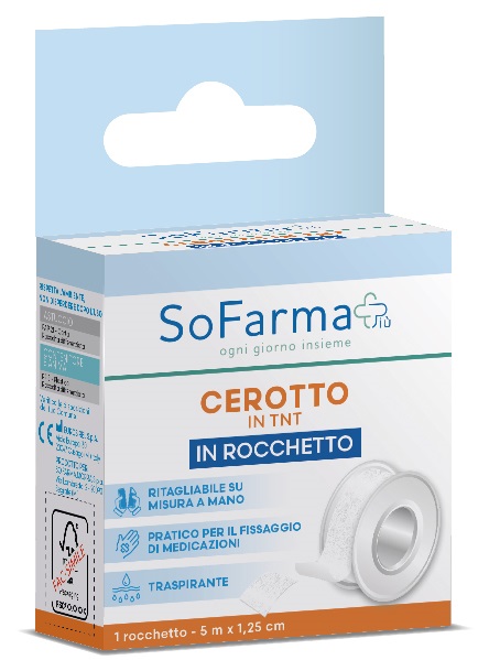 ROCCHETTO TESSUTO NON TESSUTO M 5X1,25 CM SOFARMAPIU' - Farmacianuova.eu