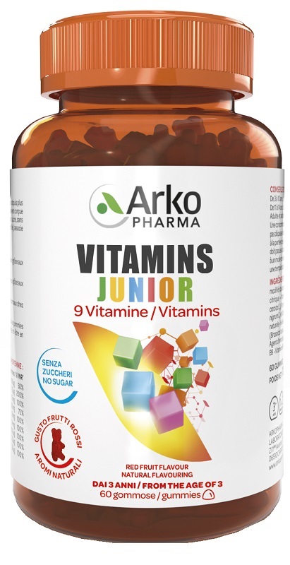VITAMINS JUNIOR 60 GUMMIES SENZA ZUCCHERI GUSTO FRUTTI ROSSI - Farmacianuova.eu